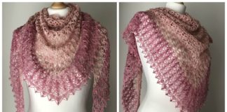 Julija Lace Shawl Crochet Free Pattern - Women Lace #Shawl; Free #Crochet; Patterns