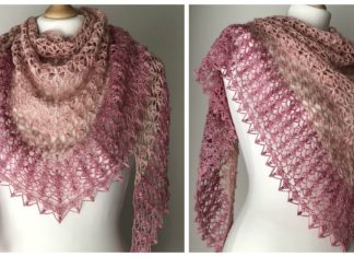 Julija Lace Shawl Crochet Free Pattern - Women Lace #Shawl; Free #Crochet; Patterns