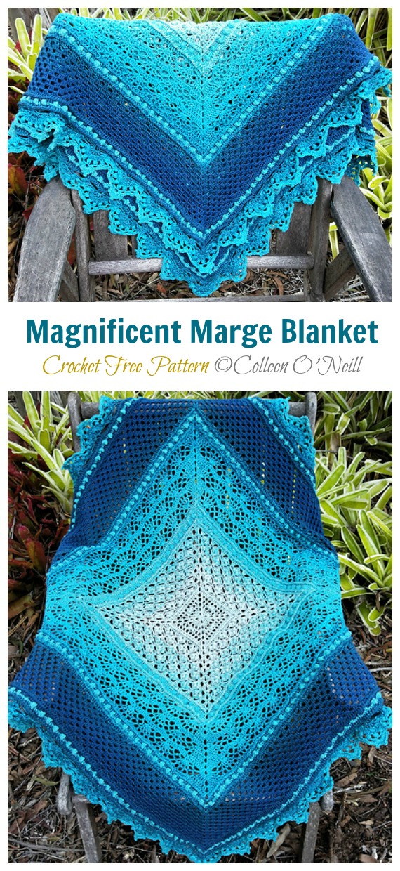 Magnificent Marge Square Blanket Crochet Free Pattern - #Granny; Square #Blanket; Free #Crochet; Patterns