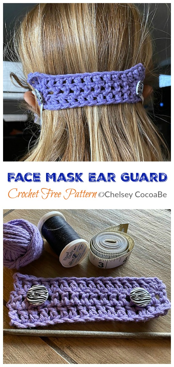 Mask Mates / Face Mask Ear Guard Crochet Free Patterns