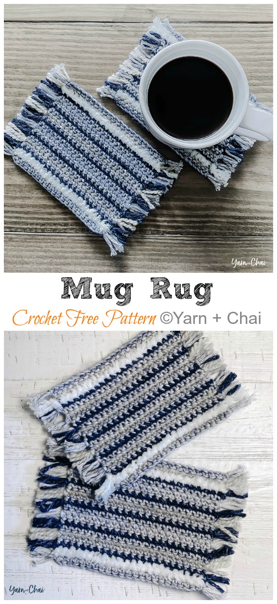 Mug Rug Crochet Free Pattern - Easy #Crochet Coaster Free Patterns