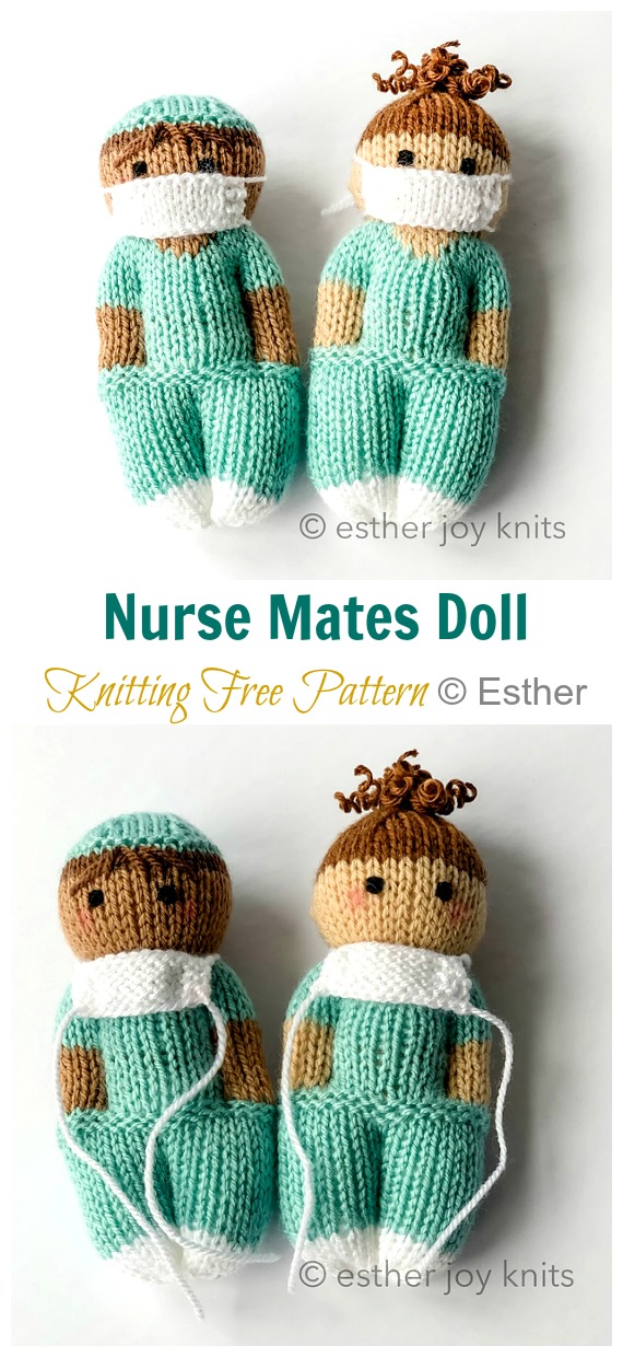 Nurse Mates Doll Knitting Free Pattern - #Amigurumi; Doll Free #Knitting; Patterns 