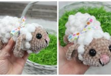 Pocket Baby Lamb Crochet Free Pattern - Farm Animals Toys #Amigurumi; Free Crochet Patterns