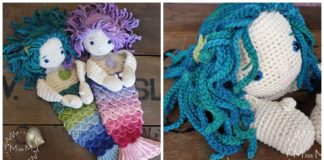 Ragdoll Mermaid Crochet Free Pattern - Crochet #Dolls; #Amigurumi; Free Patterns