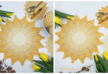 Ray of Sunshine Mandala Crochet Free Pattern- Decorative #Doily; Free #Crochet; Patterns