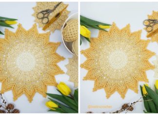 Ray of Sunshine Mandala Crochet Free Pattern- Decorative #Doily; Free #Crochet; Patterns