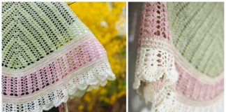 Spring Lace Shawl Crochet Free Pattern - Women Lace #Shawl; Free #Crochet; Patterns