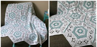 Succulent Spring Hexagon Afghan Crochet Free Pattern - #Hexagon; Blankets Free #Crochet; Patterns