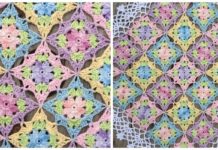 Wild Flower Lace Square Crochet Free Pattern - #Granny; Square #Blanket; Free #Crochet; Patterns