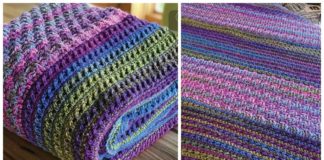 Textured Transition Afghan Blanket Crochet Free Pattern [Video]