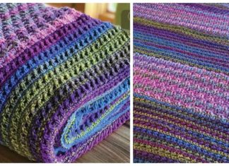 Textured Transition Afghan Blanket Crochet Free Pattern [Video]