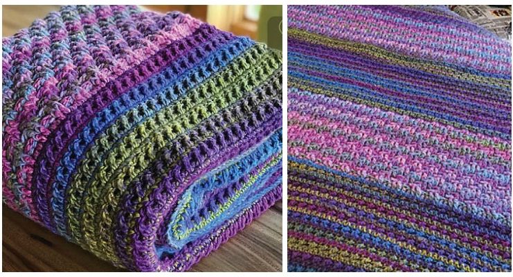 Textured Transition Afghan Blanket Crochet Free Pattern [Video]