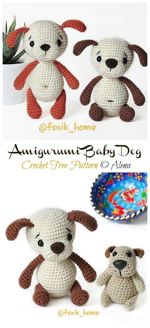 Amigurumi Baby Dog Crochet Free Pattern - Crochet Dog #Amigurumi; Free Patterns