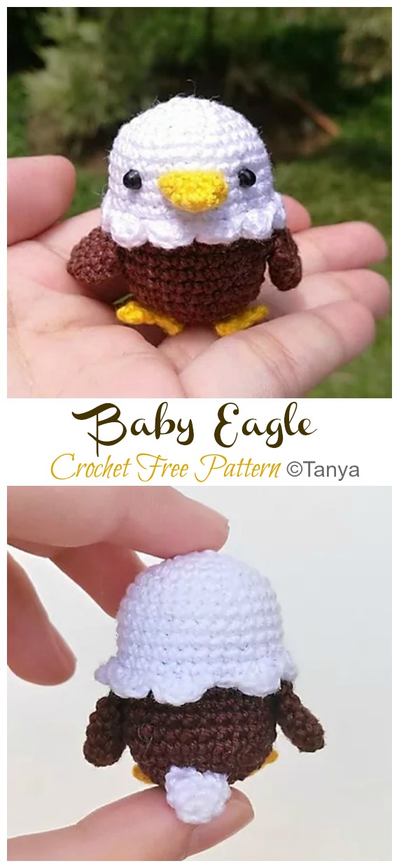 Amigurumi Baby Eagle Crochet Free Pattern - Crochet #Bird; #Amigurumi; Free Patterns 