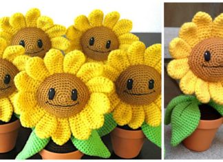 Amigurumi Happy Sunflower Crochet Free Pattern - Crochet Plants #Amigurumi Free Patterns