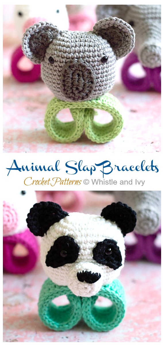 Animal Slap Bracelets Crochet  Patterns