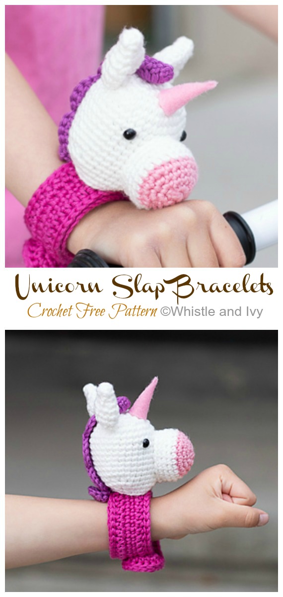 Unicorn Slap Bracelets Crochet Free Patterns