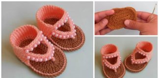 Beaded Baby Sandals Crochet Free Pattern [Video] - Baby #Booties; Free #Crochet; Patterns