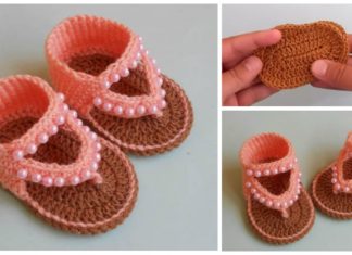 Beaded Baby Sandals Crochet Free Pattern [Video] - Baby #Booties; Free #Crochet; Patterns