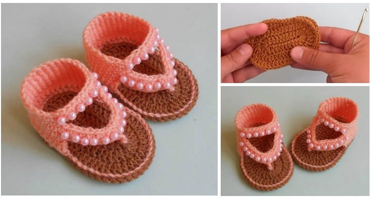Beaded Baby Sandals Crochet Free Pattern [Video] - Baby #Booties; Free #Crochet; Patterns