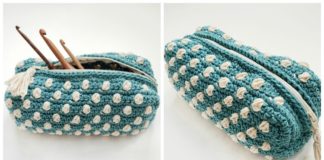 Bobble Notions Bag Crochet Free Pattern - #Clutch; Purse Bag Free #Crochet; Patterns