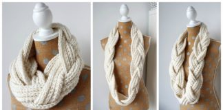 Braided Infinity Scarf Crochet Free Pattern - Infinity; #Scarf; Free #Crochet Patterns