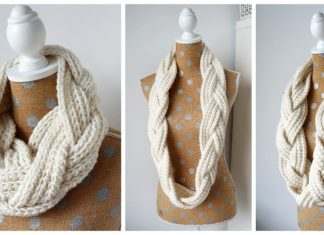 Braided Infinity Scarf Crochet Free Pattern - Infinity; #Scarf; Free #Crochet Patterns