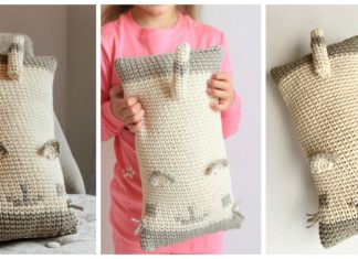 Cat Cuddler Travel Neck Pillow Crochet Free Pattern -Fun #Crochet Kids #Pillows Free Patterns