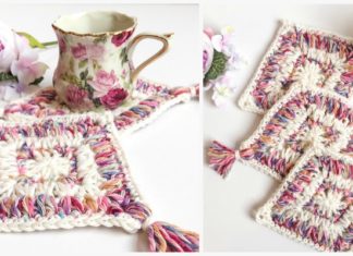 Diamond Coaster Crochet Free Pattern - Easy #Crochet Coaster Free Patterns