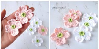 Dogwood Flower Crochet Free Pattern - 3D Flower Free #Crochet; Patterns