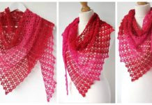 Hot Chili Lace Shawl Crochet Free Pattern - Women Lace #Shawl; Free #Crochet; Patterns