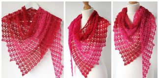 Hot Chili Lace Shawl Crochet Free Pattern - Women Lace #Shawl; Free #Crochet; Patterns