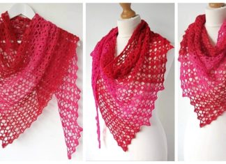 Hot Chili Lace Shawl Crochet Free Pattern - Women Lace #Shawl; Free #Crochet; Patterns