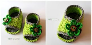 Hut's Bloom Baby Booties Crochet Free Pattern - Baby #Booties; Free #Crochet; Patterns
