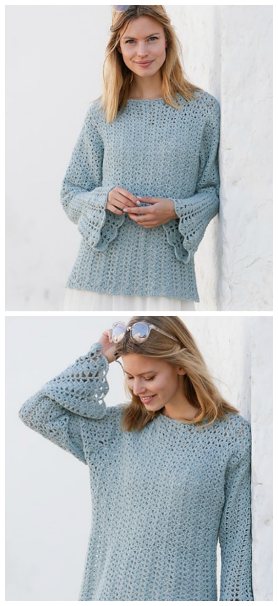 Mermaid Magic Sweater Pullover Crochet Free Patterns