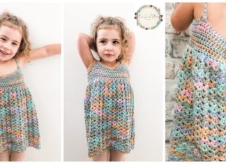 Over Rainbow Dress Crochet Free Pattern - Girl #Dress Free #Crochet Patterns