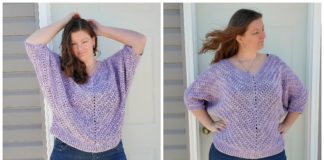 Oversized Summer Batwing Pullover Sweater Crochet Free Pattern - Women Summer #Top Free #Crochet; Patterns