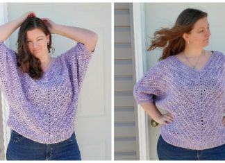 Oversized Summer Batwing Pullover Sweater Crochet Free Pattern - Women Summer #Top Free #Crochet; Patterns