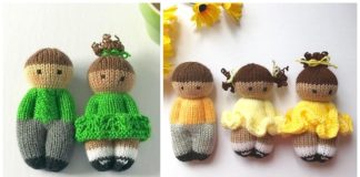 Pretty Izzy Dolls Knitting Free Pattern - Amigurumi #Dolls; Free #Knitting; Patterns