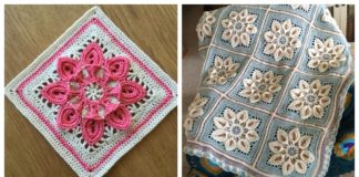 Purifying Puritans Afghan Block Crochet Free Pattern - Afghan #Block; Square Free #Crochet; Patterns
