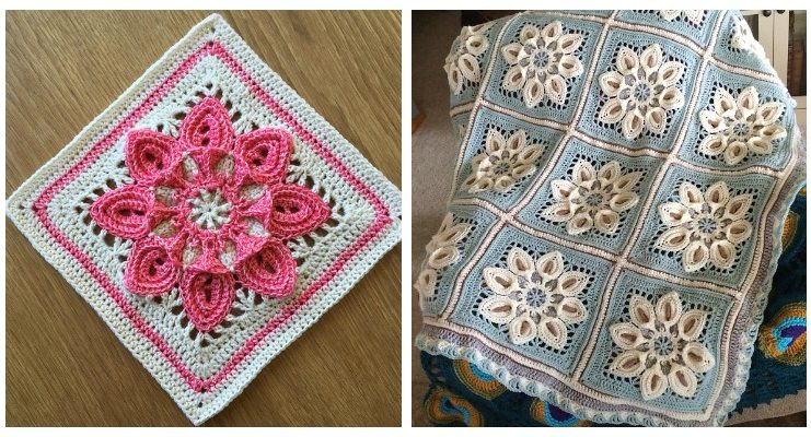 Purifying Puritans Afghan Block Crochet Free Pattern - Afghan #Block; Square Free #Crochet; Patterns