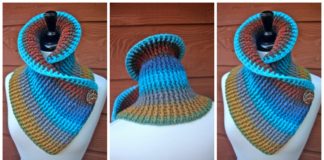 Sassy Autumn Ribbed Cowl Crochet Free Pattern - Women #Cowl; Free #Crochet; Pattern