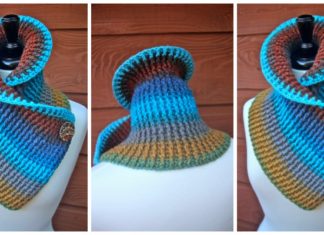 Sassy Autumn Ribbed Cowl Crochet Free Pattern - Women #Cowl; Free #Crochet; Pattern