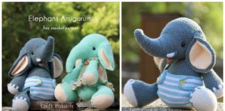 Sweet Elephant Crochet Free Pattern - #Amigurumi; #Elephant; Free Crochet Patterns