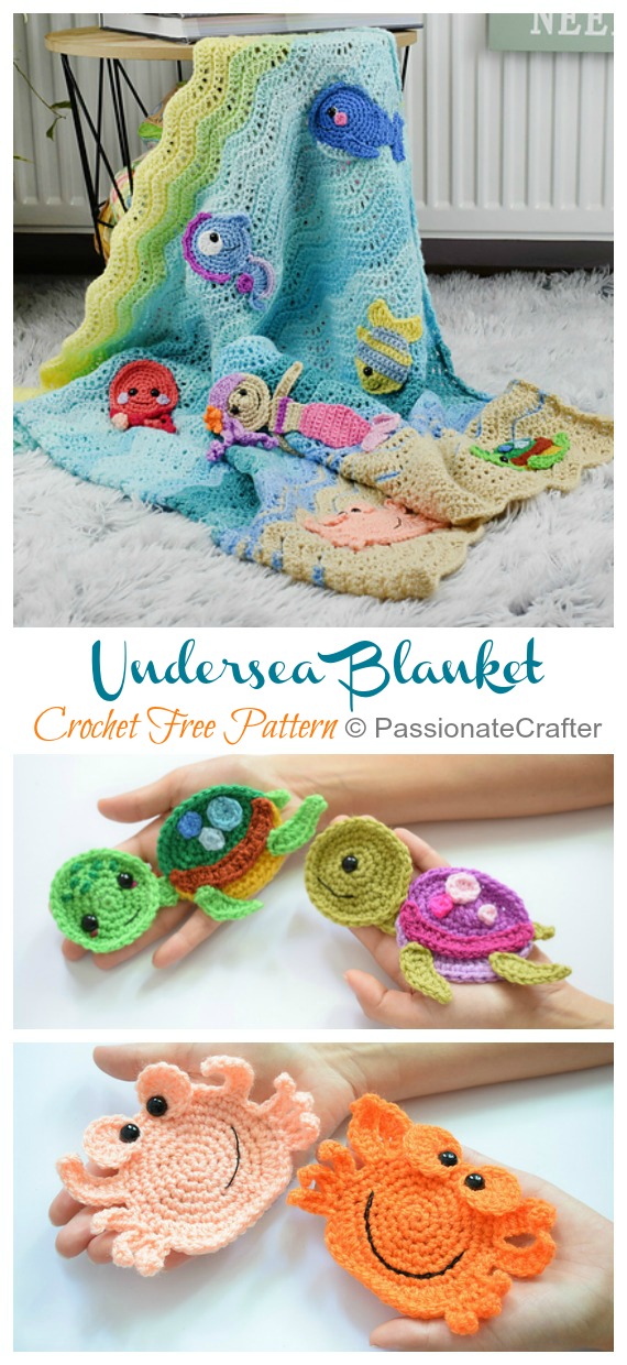 Undersea Blanket Crochet Free Pattern - #Crochet; Kids #Animal; Blanket Free Patterns Kids Gifts