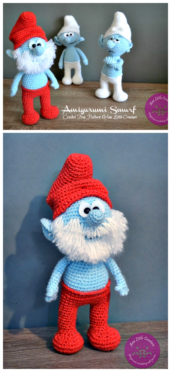 Amigurumi Smurf Crochet Free Patterns - Crochet #Dolls; #Amigurumi; Free Patterns