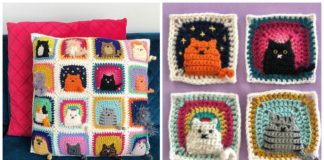 Cat Pillow Crochet Free Patterns -Fun #Crochet Kids #Pillows Free Patterns