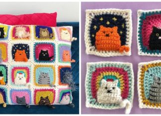 Cat Pillow Crochet Free Patterns -Fun #Crochet Kids #Pillows Free Patterns