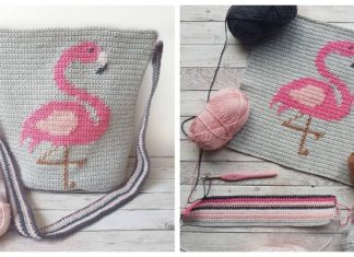 Flamingo Bag Crochet Free Pattern - Tote #Bag; Free #Crochet; Patterns