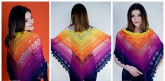 Flower Valley Shawl Crochet Free Pattern - Women Lace #Shawl; Free #Crochet; Patterns